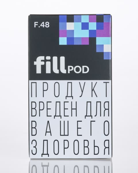 Заправленный картридж fill POD - Ледяная Черника ( F48 ) ( 1.8 мл. Крепость 17 ± 3 мг )